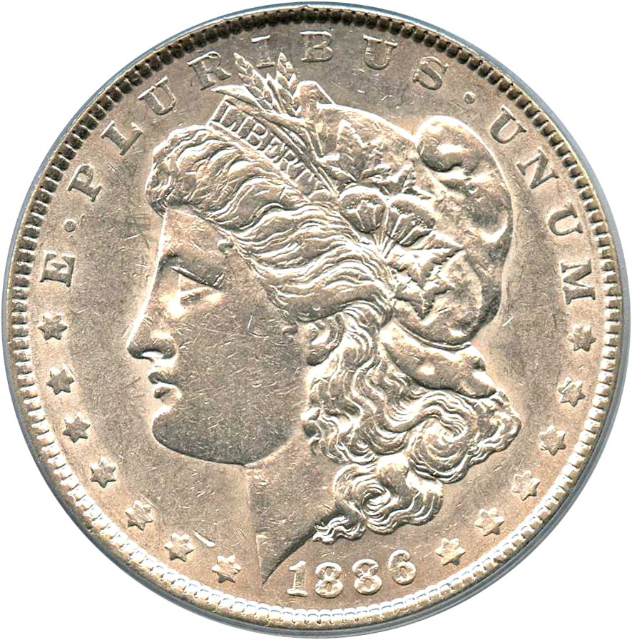 image for: Top 100 VAM: 1886 $1 PCGS XF45 (VAM-21, Line in M, MPD) 