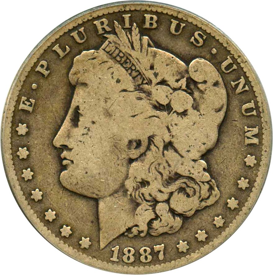 image for: Top 100 VAM: 1887 $1 PCGS Good-06 (VAM-1A, Donkey Tail) 