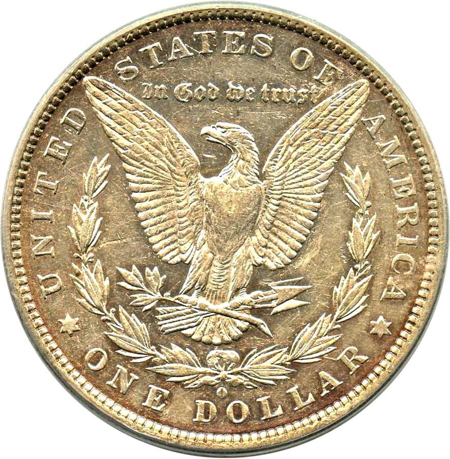 image for: Hot 50 VAM: 1881-O $1 PCGS AU50 (VAM-27, Doubled Ear) 