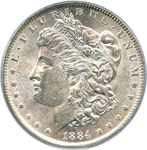 image for: Hot 50 VAM: 1884-O $1 PCGS MS61 (VAM-35, Doubled Eyelid)
