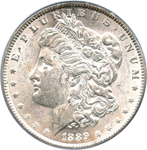 image for: Hot 50 VAM: 1889 $1 PCGS AU58 (VAM-18, Doubled Ear)