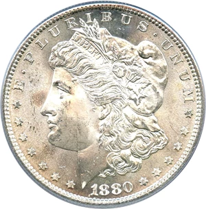 image for: Top 100 VAM: 1880-S $1 PCGS MS65 (VAM-10, 8/7 Crossbar)