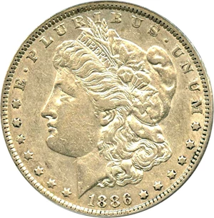 image for: Top 100 VAM: 1886-O $1 PCGS AU50 (VAM-1A, Clashed E)