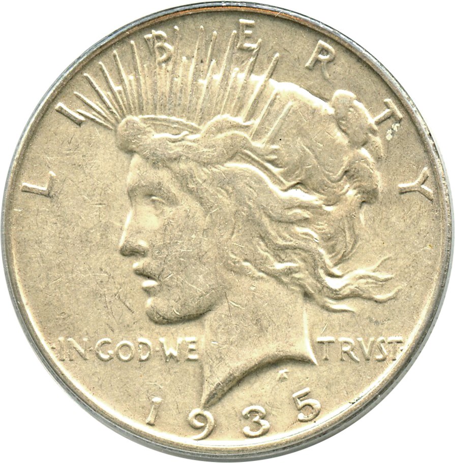 image for: Top 50 VAM: 1935-S $1 PCGS VF35 (VAM-4, Doubled Reverse) 