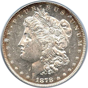 image for: Hot 50 VAM: 1878 7TF $1 PCGS MS61 (Reverse of 1878, VAM-43 Doubled Legs)