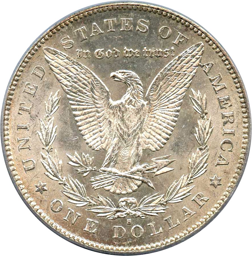 image for: Hot 50 VAM: 1878-S $1 PCGS AU58 (VAM-6, Doubled Rib) 