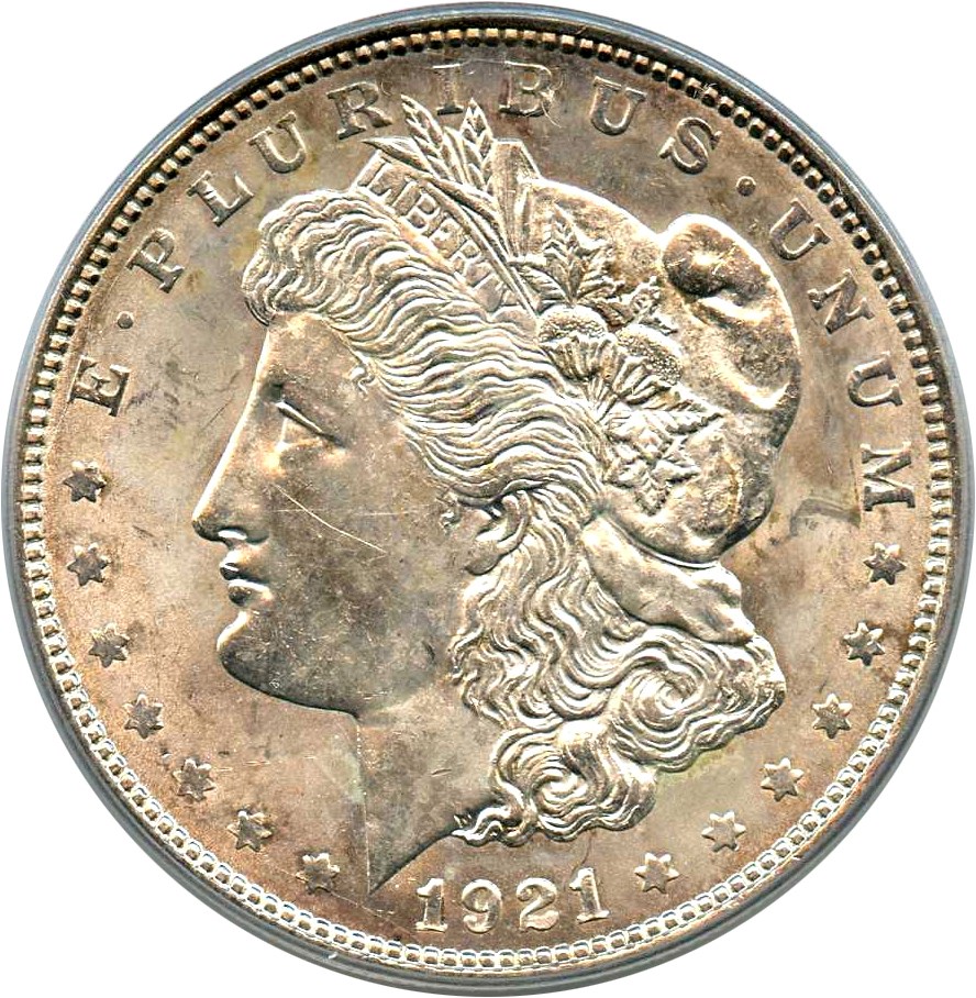 image for: 1921-D $1 PCGS MS62 (VAM-3A, Wing Dot) 