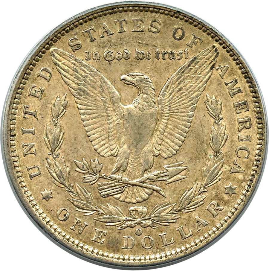 image for: Top 100 VAM: 1900-O $1 PCGS AU50 (VAM-9, O/CC)