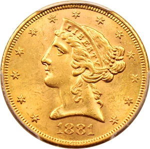 image for: 1881-S $5 PCGS MS63