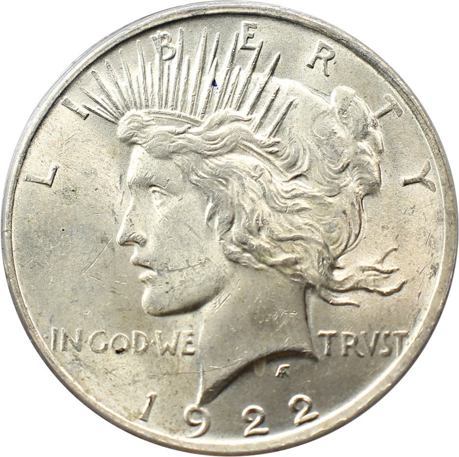 image for: Top 50 VAM: 1922 $1 PCGS MS62 (VAM-7, Doubled Wing)