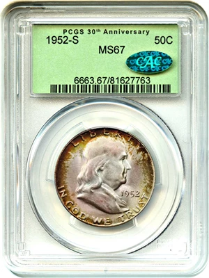 image for: 1952-S 50c PCGS/CAC MS67 (PCGS Retro Holder)