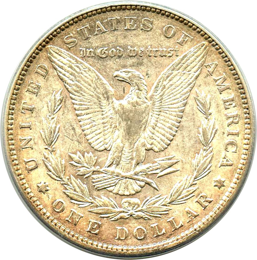 image for: Top 100 VAM: 1896 $1 PCGS AU50 (VAM-4, Doubled Stars) 