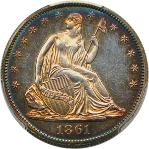 image for: 1861 50c PCGS Proof 64