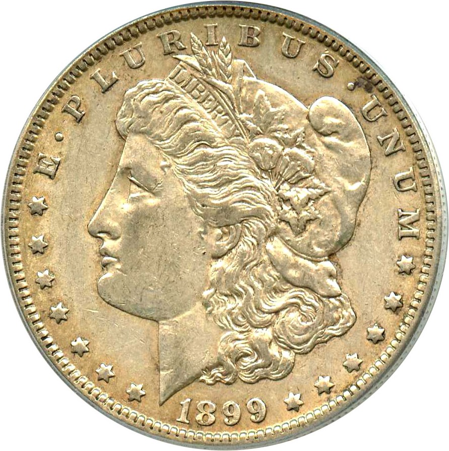 image for: Top 100 VAM: 1899-O $1 PCGS AU50 (VAM-31, Micro O)