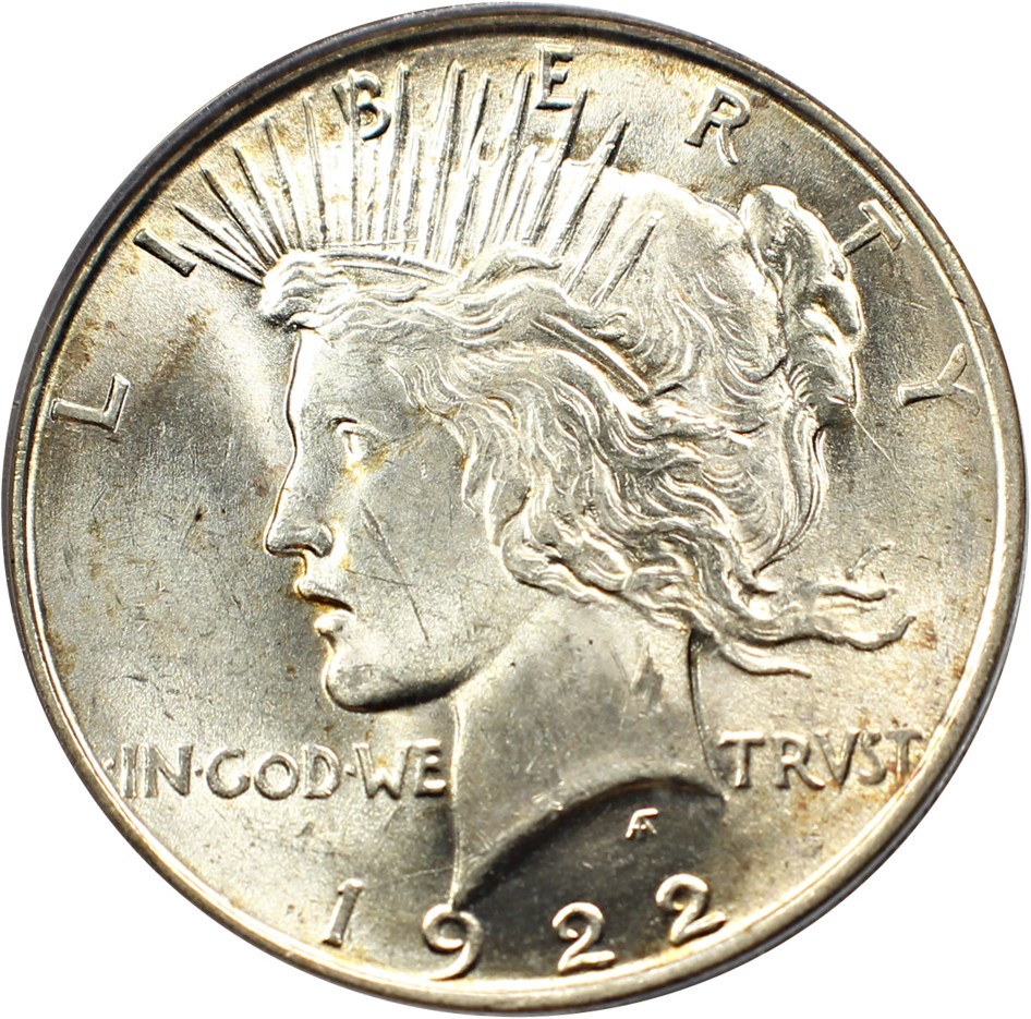 image for: Top 50 VAM: 1922 $1 PCGS MS61 (VAM-1A, Line in Tiara) 