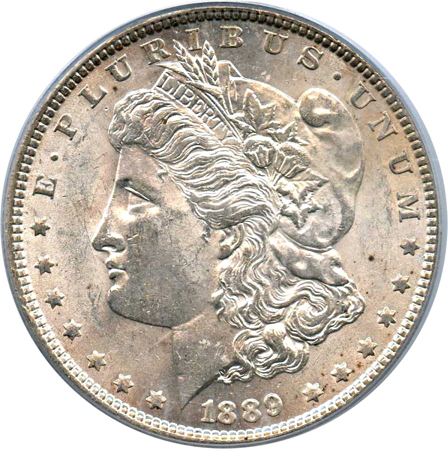 image for: Top 100 VAM: 1889 $1 PCGS MS61 (VAM-19A, Bar Wing) 