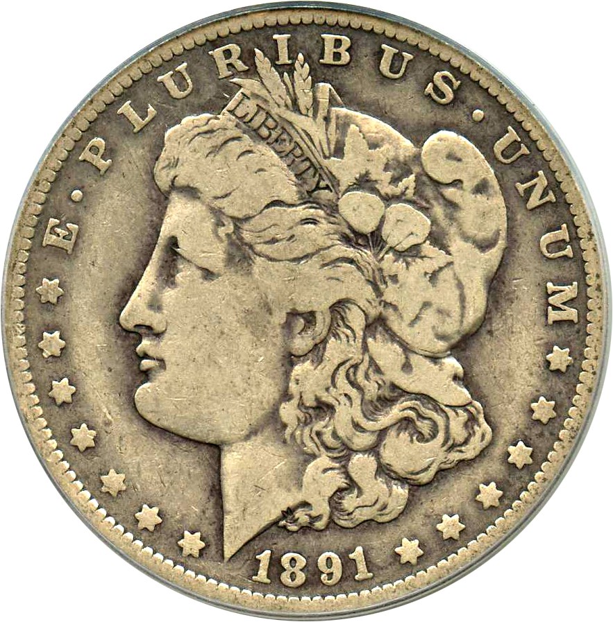 image for: Top 100 VAM: 1891-O $1 PCGS VG-10 (VAM-1A, Clashed E)
