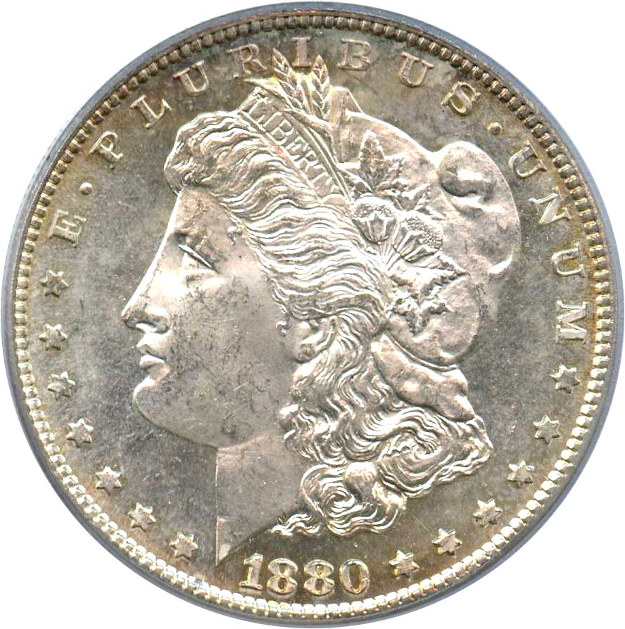 image for: Top 100 VAM: 1880/79-S $1 PCGS MS62 (VAM-9, 80/79, Large S) 