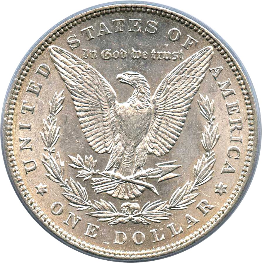 image for: Top 100 VAM: 1884 $1 PCGS AU55 (VAM-4, Small Dot) 