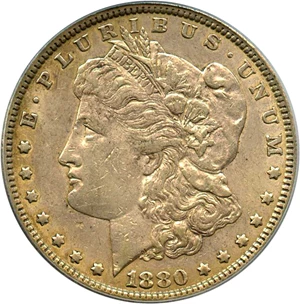 image for: Hot 50 VAM: 1880 $1 PCGS AU50 (VAM-11, Checkmark)