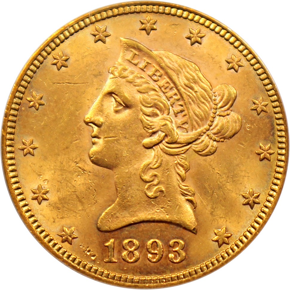 image for: 1893-S $10 PCGS MS62