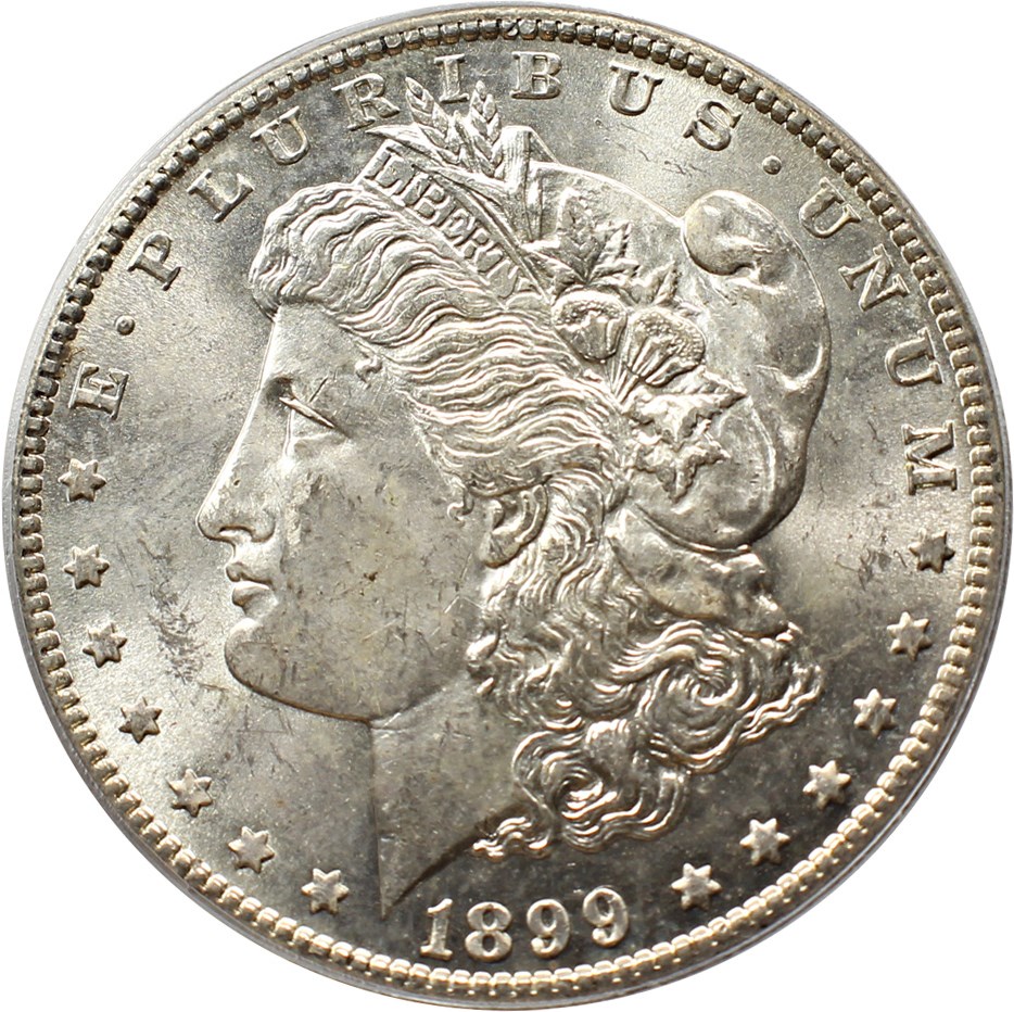 image for: Top 100 VAM: 1899-S $1 PCGS MS63 (VAM-7, Doubled Date) 