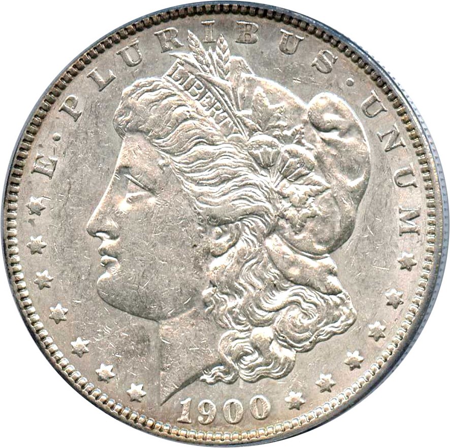 image for: Top 100 VAM: 1900 $1 PCGS AU55 (VAM-24, Doubled Wing) 