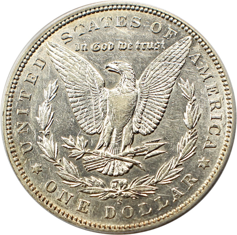 image for: Hot 50 VAM: 1896-S $1 PCGS AU50 (VAM-5, S/S) 