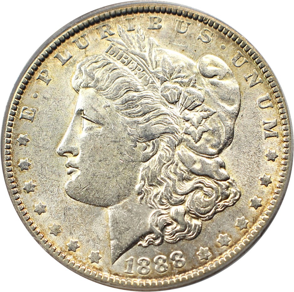 image for: Hot 50 VAM: 1888 $1 PCGS AU50 (VAM-6, Doubled Reverse) 