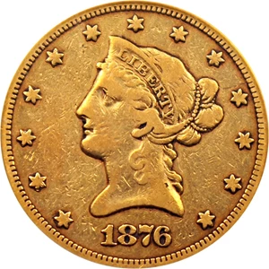 image for: 1876-S $10 PCGS F12 (OGH)