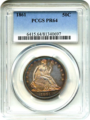 image for: 1861 50c PCGS Proof 64
