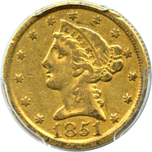 image for: 1851 $5 PCGS/CAC XF40