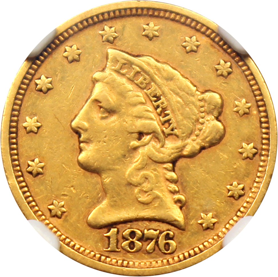 image for: 1876 $2 1/2 NGC XF45