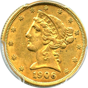 image for: 1906 $5 PCGS AU53