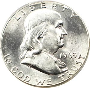 image for: 1963 50c PCGS MS65 FBL