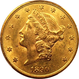 image for: 1890-S $20 PCGS/CAC MS62