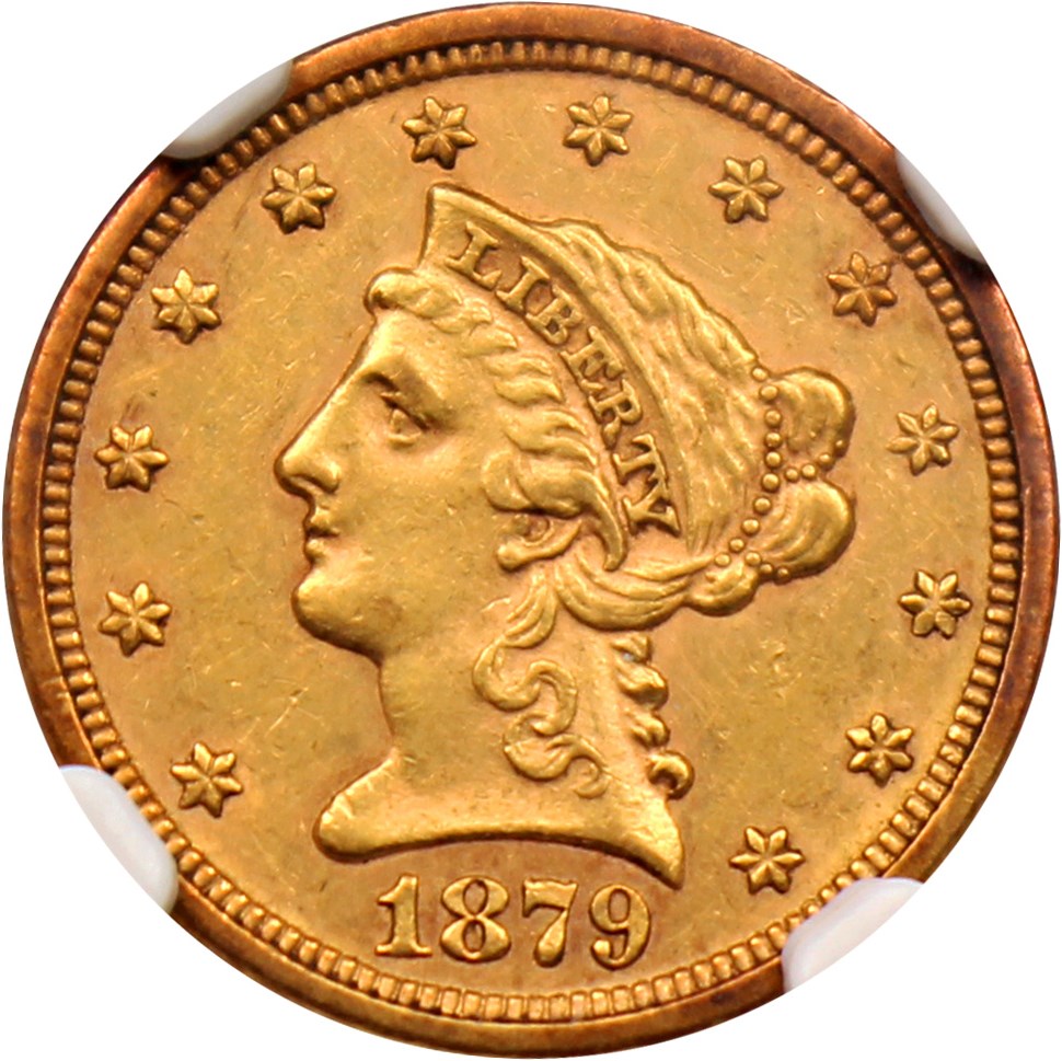 image for: 1879-S $2 1/2 NGC/CAC AU58