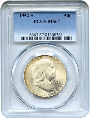 image for: 1952-S 50c PCGS MS67