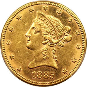 image for: 1885 $10 PCGS AU Details (Strk Removed)