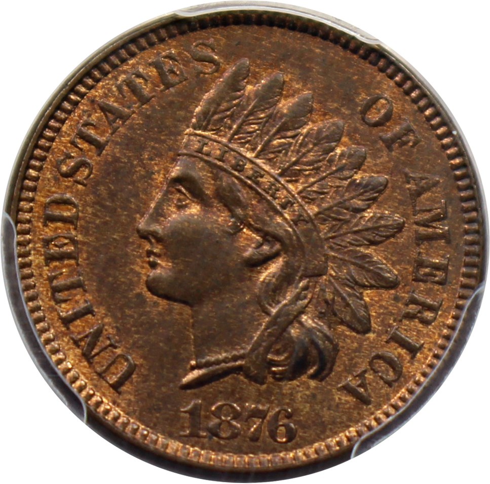 image for: 1876 1c PCGS/CAC MS65 RB