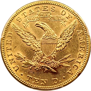 image for: 1885 $10 PCGS AU Details (Strk Removed)