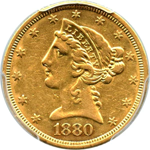 image for: 1880 $5 PCGS XF45