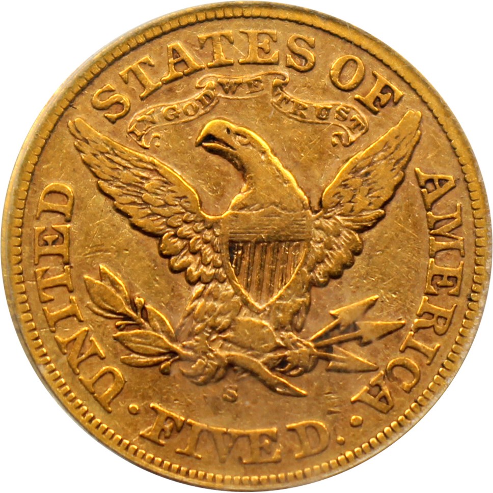 image for: 1872-S $5 PCGS/CAC VF35