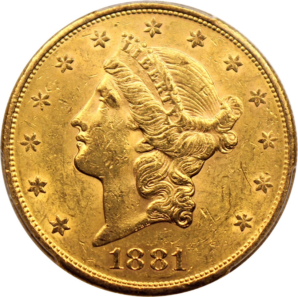 image for: 1881-S $20 PCGS MS60