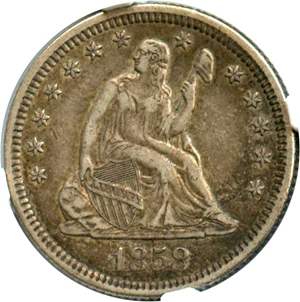 image for: 1858-O 25c NGC/CAC XF45