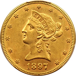 image for: 1897 $10 PCGS MS62