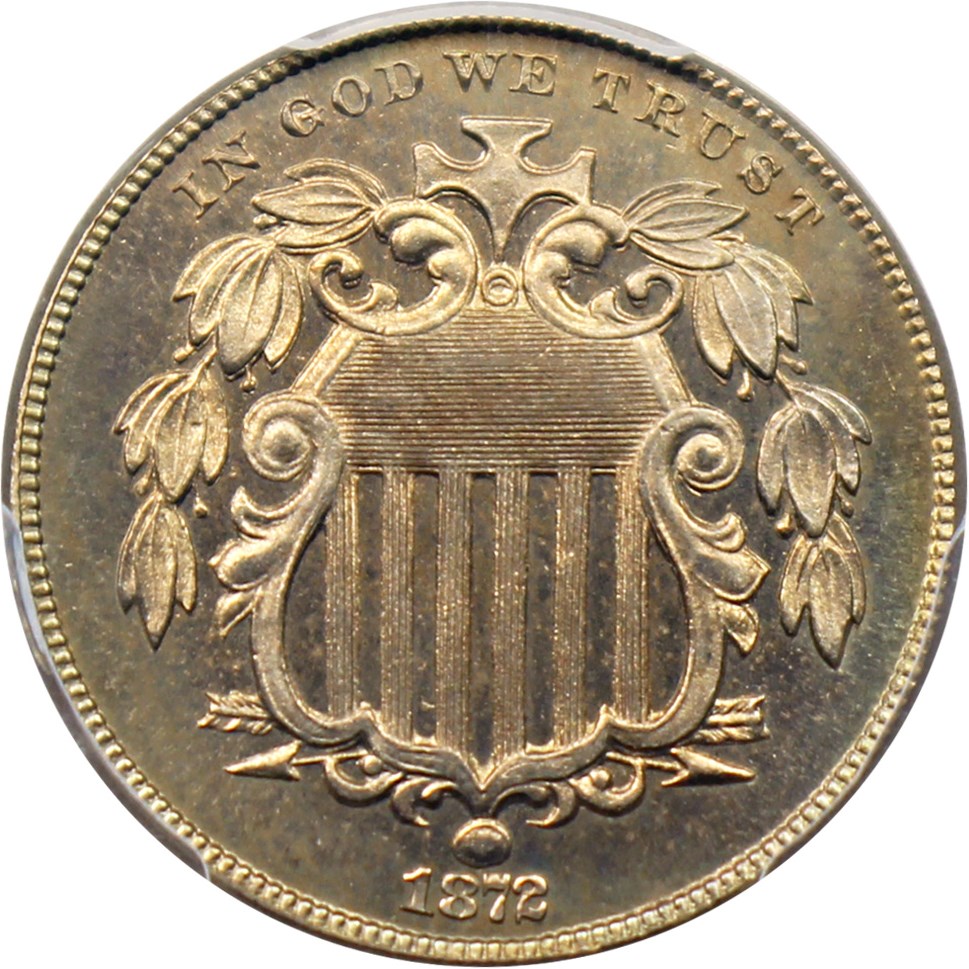 image for: 1872 5c PCGS/CAC Proof 65