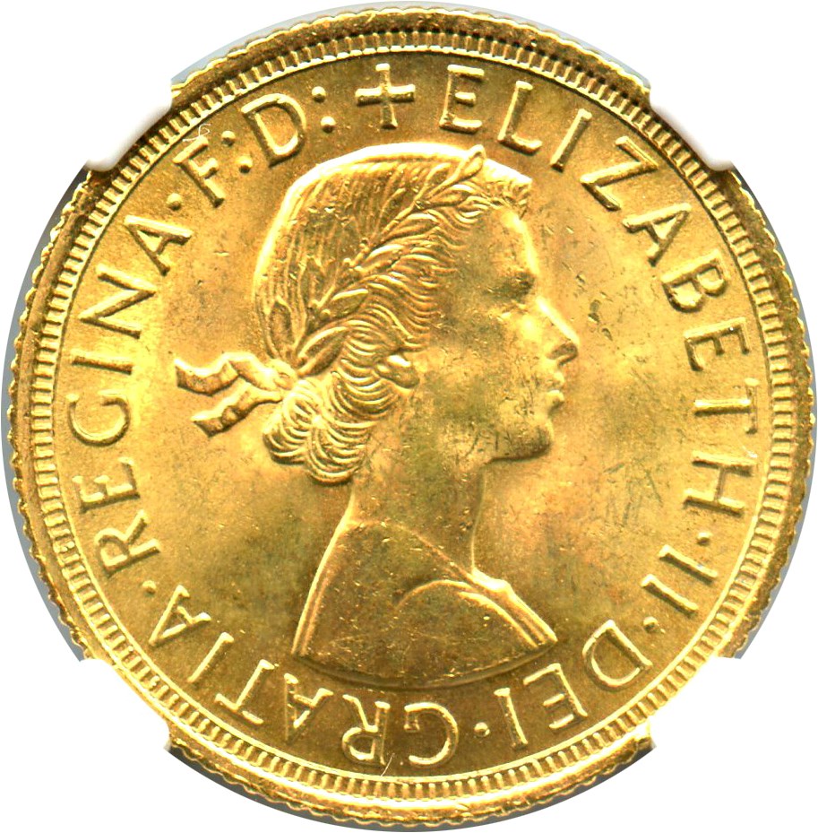 image for: Great Britain: 1963 Gold Sovereign NGC MS64 (KM-908)
