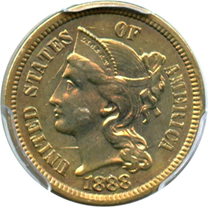 image for: 1888 3cN PCGS AU Details (Cleaning)