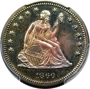 image for: 1860 25c PCGS/CAC Proof 65